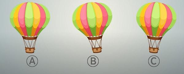9. Biraz daha dikkat! Bu balonların bir tanesi farklı ama hangisi?