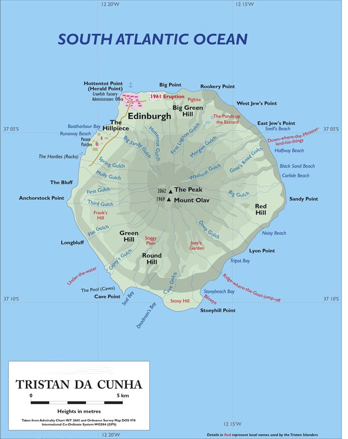 остров святой елены на карте
