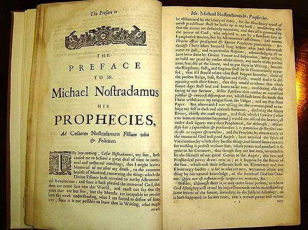 Kendisi 1555 yılında kaleme aldığı  ‘Les Propheties’ isimli kitabında geleceğe dair tüm kehanetlerine yer vermiş ve her yıl bu kehanetlerin birer birer olmasıyla hepimizin nutkunun tutulmasına neden olmuştu.