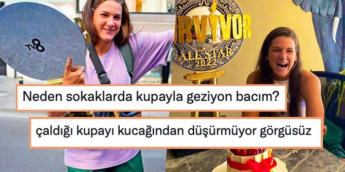 Survivor Şampiyonu Nisa Bölükbaşı'nın Sokakta Şampiyonluk Kupasıyla Gezmesi Twitter Ahalisinin Diline Düştü!