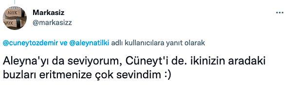 Cüneyt Özdemir ve Aleyna Tilki hayranları ise bu ateşkesten memnun oldu