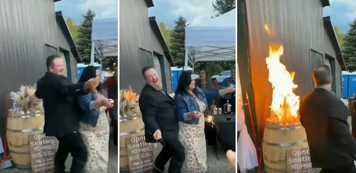 Alkolün Verdiği Yetkiyle Ateşli Bir Dans Yapmak İsterken Mekanı Ateşe Veren Adam