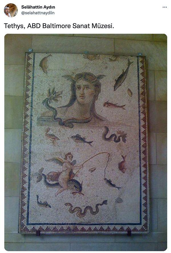 Hatay'daki kazılardan yurt dışındaki müzelere taşınan(!) değerli mozaikleri tek tek paylaşmış...