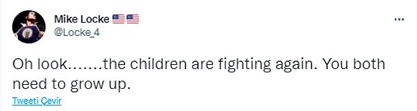 "Oh bak...... çocuklar yine kavga ediyor. İkinizin de büyümesi gerekiyor."