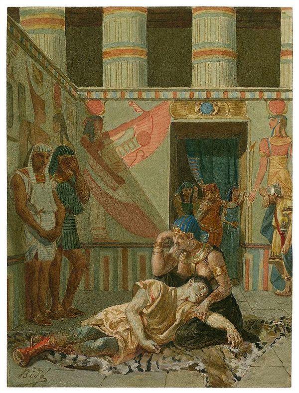 Birkaç gün sonra Sezar Mısır'a vardığında dehşete kapıldı.