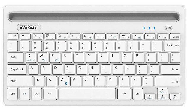 1. Everest beyaz ultra ince şarjlı klavye.