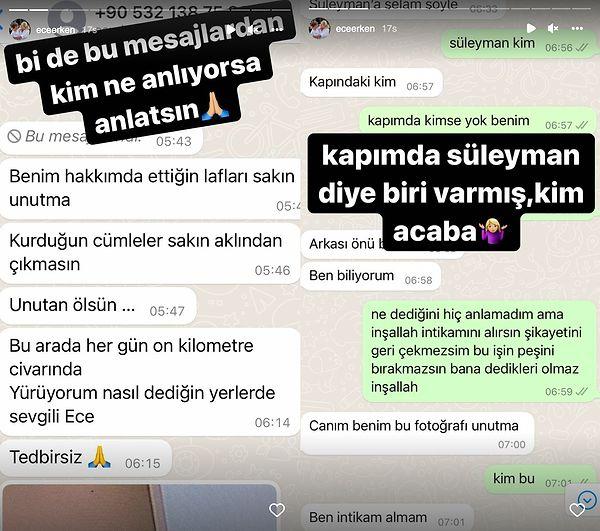 Ve Ece Erken'in Celal Mahmutyazıcıoğlu ile mesajlaşmaları: