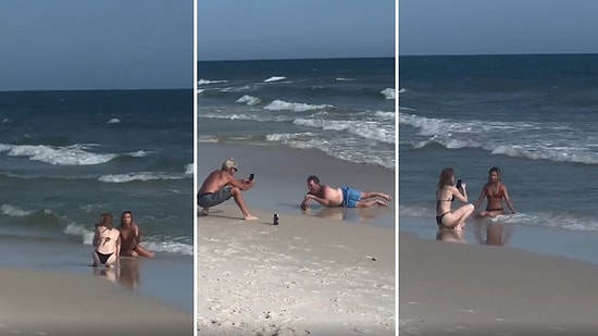 Bikinili Kadınların Instagram İçin Plajda Verdikleri Pozları Taklit Eden Dayılardan Efsane Troll