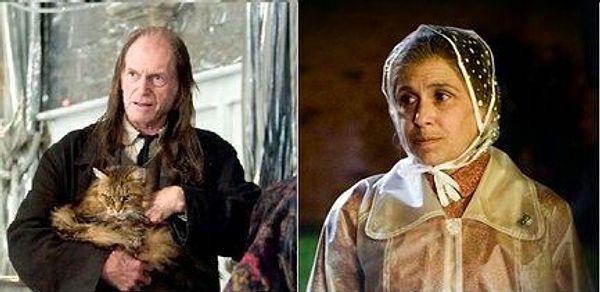 17. Filch ve Bayan Figg, Büyücülük ailelerinde doğmuş ama sihirli yetenekleri olmayan "Squibs"lerdir.