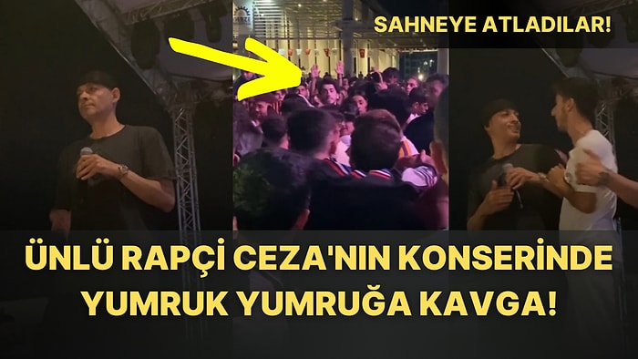 Ünlü Rapçi Ceza'nın Gebze Konseri Sırasında Dinleyiciler Kavgaya Tutuştu, Hayranları Sahneye Atladı!