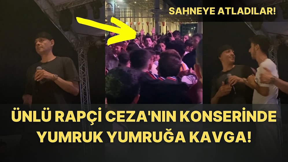 Ünlü Rapçi Ceza'nın Gebze Konseri Sırasında Dinleyiciler Kavgaya Tutuştu, Hayranları Sahneye Atladı!
