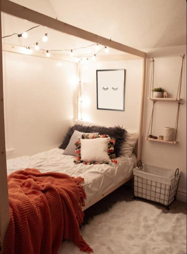 7. Sıcak ve samimi bir yatak odası yaratın!