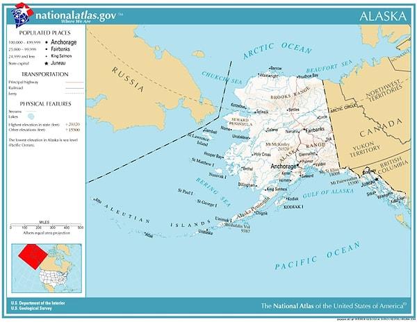 11. Alaska, ABD'nin hem en kuzey hem en batı hem de en doğu eyaletidir.