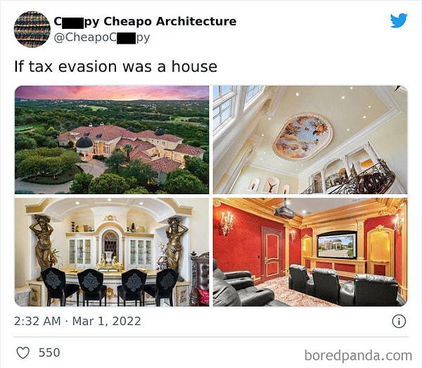 1. Так выглядел бы дом, символизирующие уклонение от уплаты налогов