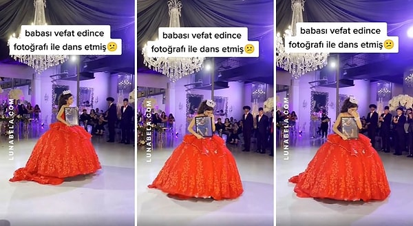 Düğününü göremeden vefat eden babası için büyük üzüntü duyan gelinin, düğününde babasının fotoğrafı ile dans ettiği anlar yeniden gündem oldu.