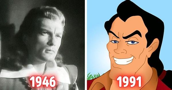 2. Güzel ve Çirkin'in kendini beğenmiş kötü adamı Gaston hikayenin orijinalinde yoktur. Gaston 1946 yapımı filmdeki karakterden esinlenmiştir.