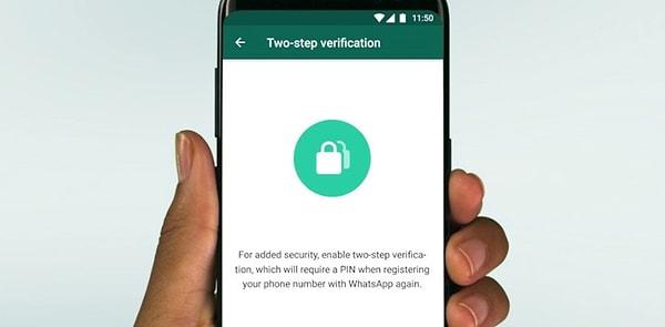 WhatsApp'taki diğer güvenlik önlemi olan çift aşamalı kimlik doğrulama ise şu şekilde çalışıyor.