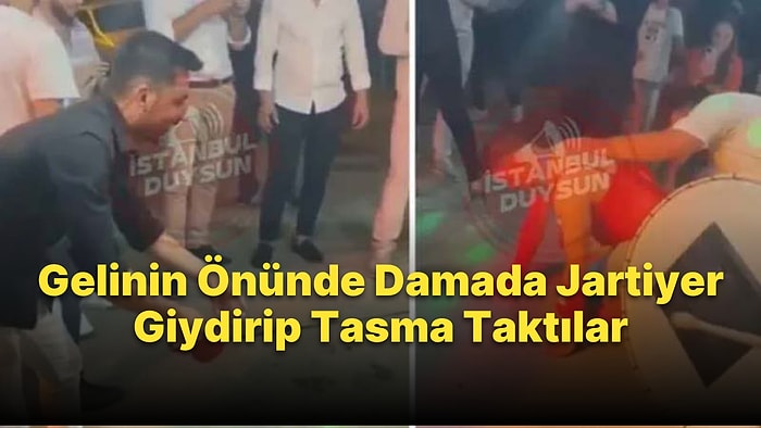 Bursa'da Düğün Eğlencesinde Damada Jartiyer Giydirip, Tasma Taktılar