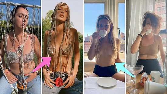 Ünlü İsimlerin Paylaştığı Fotoğrafları Yeniden Yorumlayarak Kahkahalara Boğan Kadından Eğlenceli Kareler