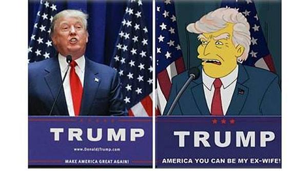 The Simpsons, Trump'ın başkan olacağını söyledi.
