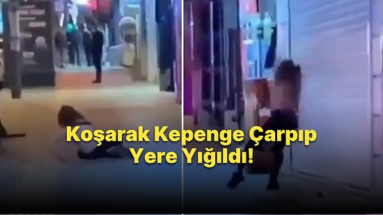 Caddenin Ortasında Yerde Yatan, Ardından da Koşarak Kepenge Çarparak Yere Yığılan Kadının O Anları Gündem Oldu