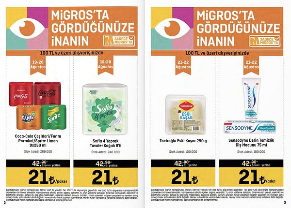 1. Migros'ta belirli tarihlerde bazı ürünlerde 100 TL ve üzeri alışverişlerinize büyük indirimler var.