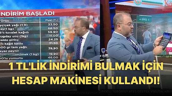 Ülke TV Spikeri Canlı Yayında Bir Liralık İndirimi Hesaplayabilmek İçin Hesap Makinesi Kullandı!