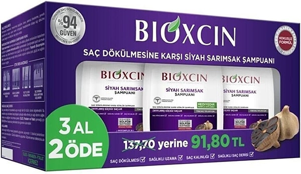 7. Karşınızda Bioxcin'in en çok beğenilen ve en şok satan ürünlerinden biri: Saç dökülmesine karşı etkili olan siyah sarımsaklı şampuan!