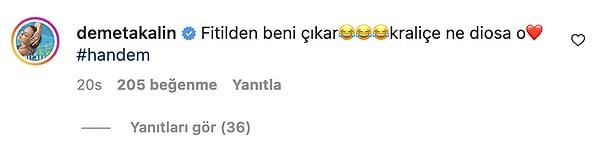 Ve yıllardır sürtüşmeli olduğu Hande Yener'den için şöyle bir yorum yapmış Demet Akalın: