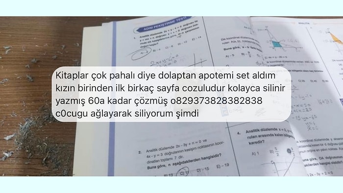 Yurttan Öğrencilik Manzaraları: Çözülmüş Test Kitapları Silinip Yeniden Kullanılıyor