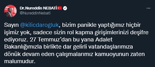 Nureddin Nebati de "Bizim panikle yaptığımız hiçbir işimiz yok" derken, son kararın zaten çalışıldığını vurguladı.