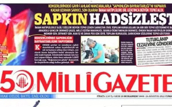 Milli Gazete "Sapkın Hadsizleşti"
