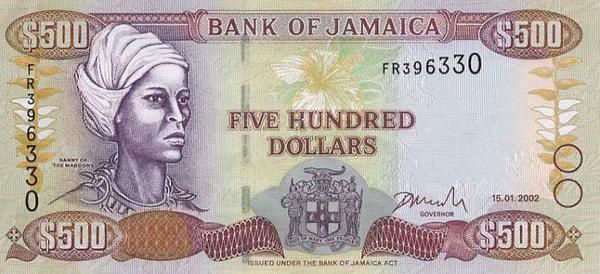 Nanny'nin portresi beş yüz dolarlık Jamaika dolarının banknotunda yer alıyor.