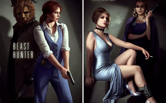 Как бы выглядели принцессы Диснея, если бы снимались в фильмах в стиле нуар