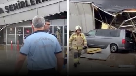 Bursa'da Sağanak Yağış ve Yıldırım Terminalin Çatısını Çökertti: Yaralılar Var...