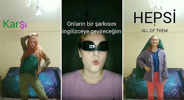 Şarkıyı çevirmekle kalmayan Elif, bir de o şarkıyı İngilizce olarak söyledi.