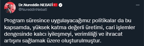 Katma değerli üretim, cari işlemler dengesinde kalıcı iyileşme ve ihracat artışı hedefleniyor