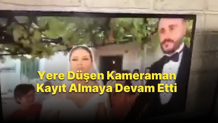 Gelin ile Damadın Evden Çıkışını Çeken Kameramanın Yere Kapaklanıp Çekime Devam Ettiği Efsane Anlar