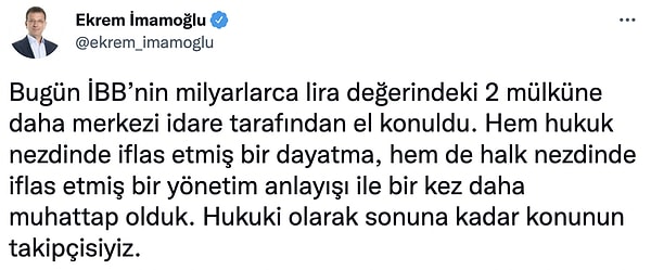 İmamoğlu sosyal medya hesabından açıklama yaptı