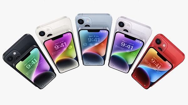 iPhone 14 ve iPhone 14 Plus modelleri 5 farklı renk seçeneğiyle geliyor.