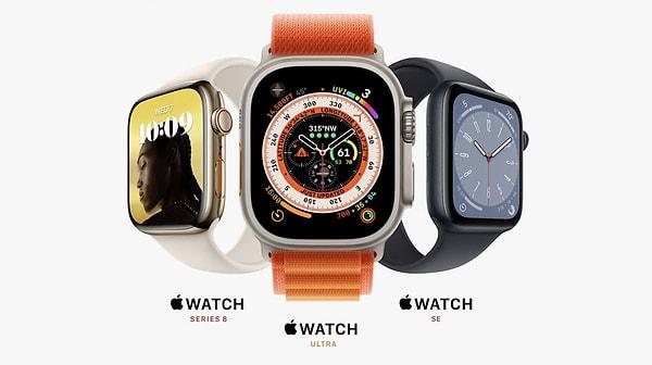 Apple etkinliğe 3 yeni akıllı saatle giriş yaptı. Bu saatler sırasıyla Apple Watch Series 8, Apple Watch SE2 ve Apple Watch Ultra olarak isimlendiriliyor. Şimdi bu saatlerin özelliklerine bakıyoruz.