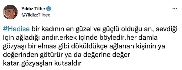 Hadise'ye başta Yıldız Tilbe olmak üzere birçok kişiden destek mesajları gelmişti!