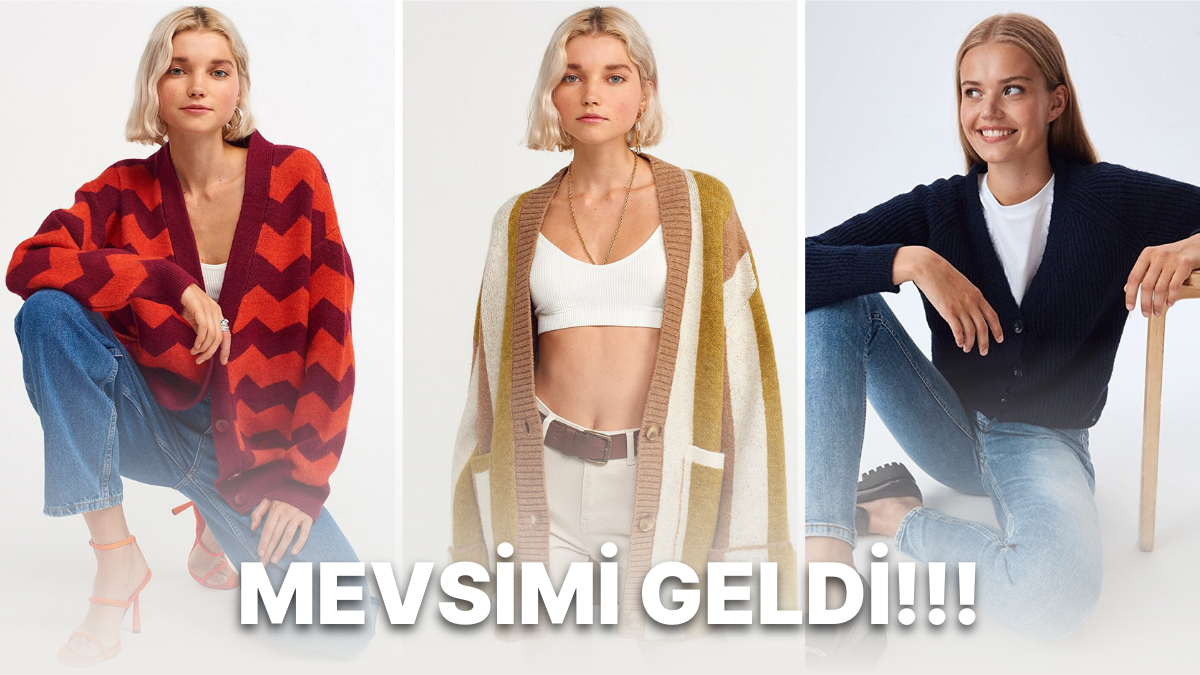 2'Si 1 Arada Göğüslü Kısa Hırka