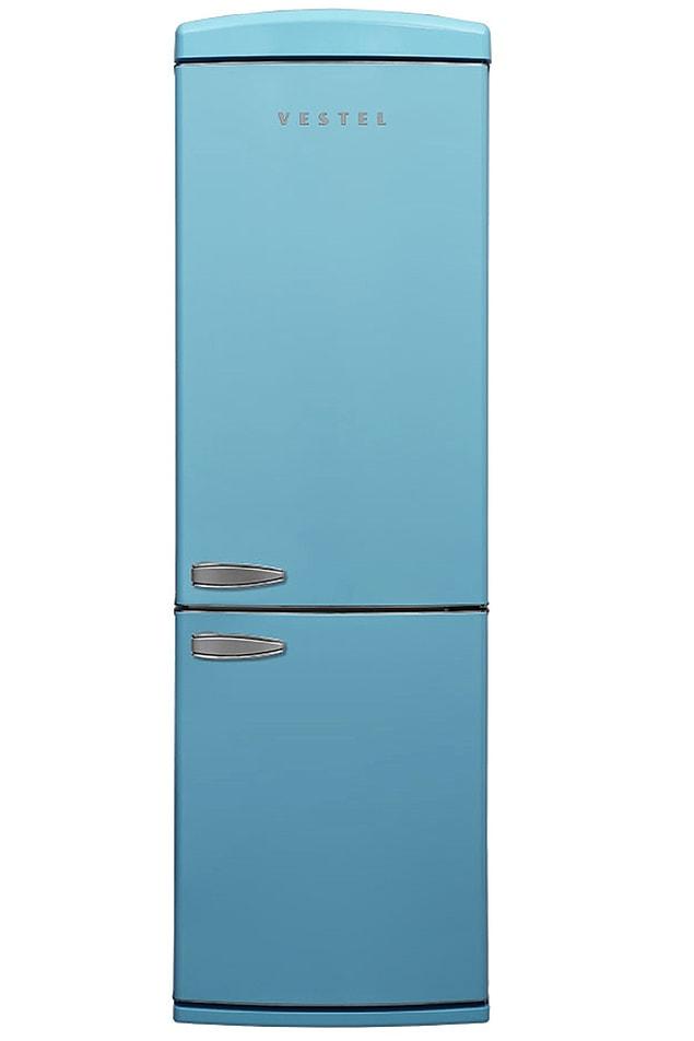 9. Réfrigérateur combiné rétro Dream blue A+.
