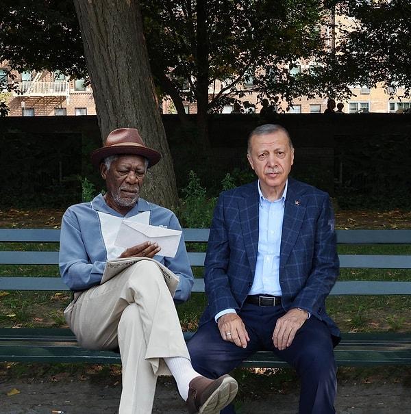15. Central Park’ta Erdoğan ile buluşan Morgan Freeman: Türkiye’nin uzay programını destekliyorum.