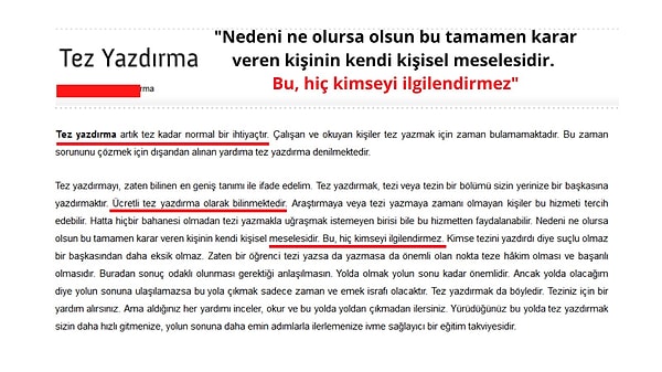 Siz de biliyorsunuzdur son yıllarda parayla tez yazan şahıslar hatta şirketler fazlalaşmaya başladı. Artık bu yasa dışı "tez hizmeti" meşrulaştırılmış durumda.