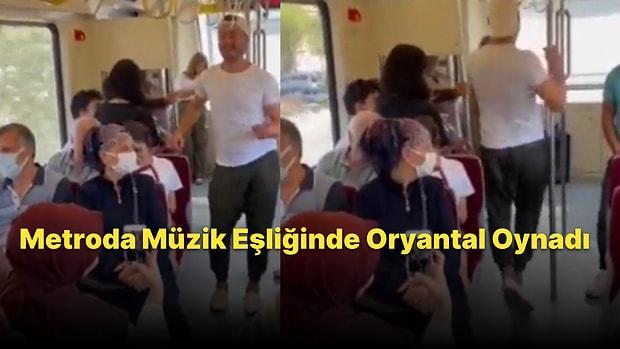 İzmir Metrosunda Müzik Eşliğinde Oryantal Oynayan Adamın Gündem Olan Görüntüleri