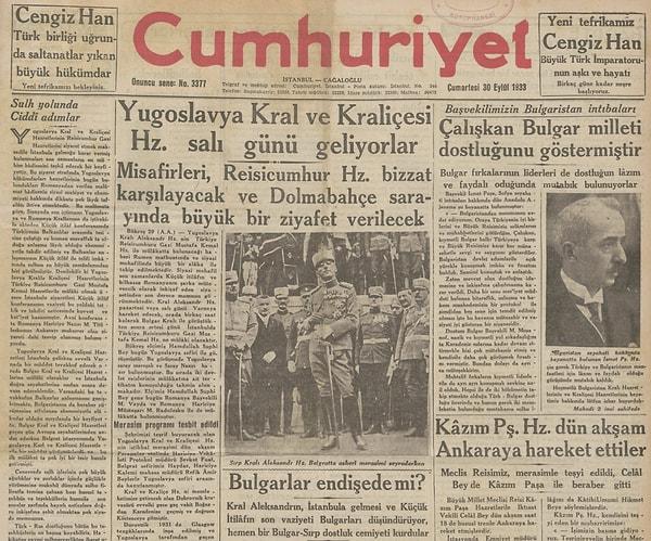 Bugünün eski gazetesi: 30 Eylül 1933