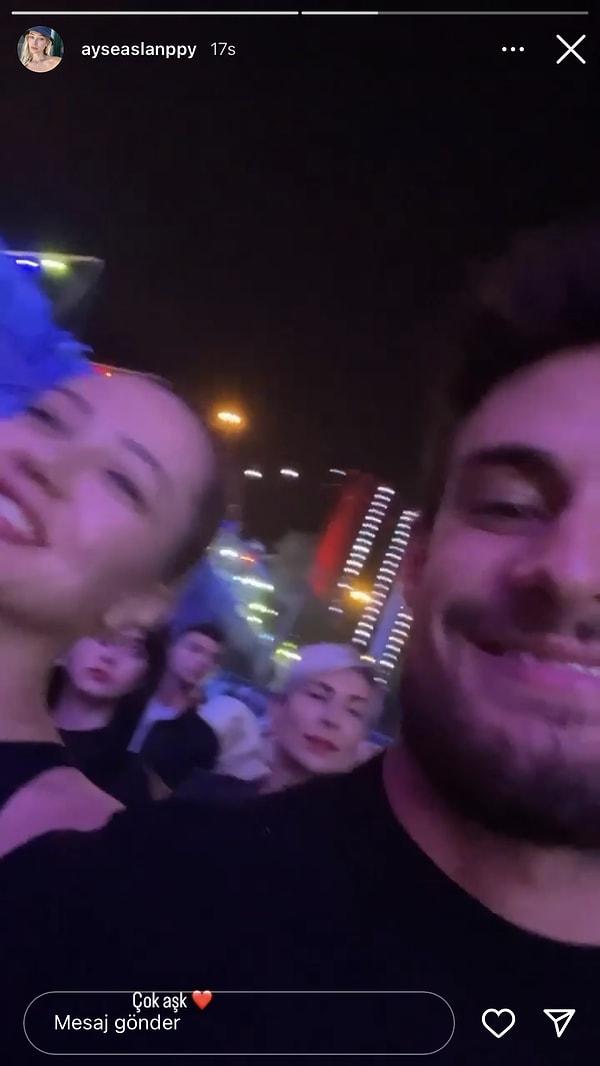 Ayşe Aslan ile dün gece gittikleri Hande Yener konserinden paylaştıkları Instagram hikayesi ile genç çiftin aşkı belgelendi...