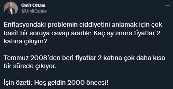 İYİ Parti Kalkınma Politikaları Başkanı Ümit Özlale, önemli bir soruya cevap arıyor: Fiyatlar ne kadar sürede iki katına çıkıyor?